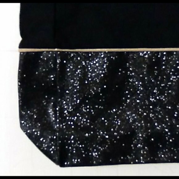 Victoria's Secret Black Tote w/Glitter Bottom - Picture 2 of 4